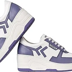 coreve Ventra Blue Granite Ladies Leather Sneaker – Blue & White | Stylish Women’s Casual & Walking Shoe-picture-38