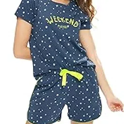 lotik Women's Cotton Star Print Top & Shorts Nightwear Set-picture-29