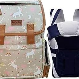 Tip 'n' Top Baby Diaper Backpack cum Laptop bag for kids and Working parents + Baby Carrier (Grey Unicorn) Baby Diaper Organiser Bag-picture-44