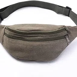 ZAFONI Waist Pack, Waist Packs,Men's close-fitting canvas mobile phone bag outdoor sports retracted double semi-circle pockets (Color : Army Green)-picture-44