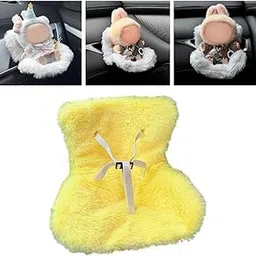 MERISHOPP Doll Vehicle Secure Seat for 17cm Dolls Tabletop Plush Car Interior Ornament Yellow with Clip-picture-14
