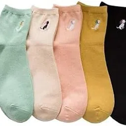 DCREATIONS Women’s Cotton Ankle Length Low Cut Socks Multicolor Free Size -5 Pairs-picture-25