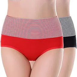 plumbury Women's Cotton High Waist Full Coverage Tummy Control Panty,Free Size-picture-33