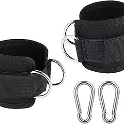 MERISHOPP 2 Pieces Ankle Straps with D Rings Gym Cable Attachment for Fitness Home Gym-picture-23