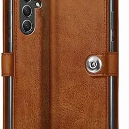 TheGiftKart Flip Cover Back Case for Samsung Galaxy A55 5G | Genuine Leather Finish | Designer Button | Inbuilt Pockets & Stand | Flip Back Cover Case for Samsung Galaxy A55 5G (Faux Leather, Brown)-picture-17