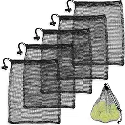 Fitcozi Mesh Bags Drawstring 5/10Pcs S / 12Pcs M - Mesh Swim Bag Golf Ball Bag Mesh Drawstring Bags Small Mesh Bag Nylon Bag Net Bag Mesh Gym Bag - Tennis Ball Bag Beach-picture-32