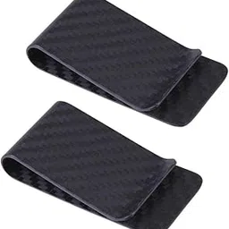 ujeavette 2x Carbon Fiber Money Clip Glossy Wallet Credit Card Keep Men Business Black-picture-20