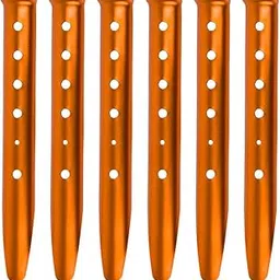 YAPJEB Tent Stakes Ground Stakes Metal Snow Stakes Tent Pegs Aluminum Ground Stakes for Outdoor Camping Picnic Shelter (Orange)-picture-26