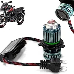 Auto Pearl Motorcycle H4 30W LED Headlight with Fan Heat Dissipation Dual Beam White and Yellow, Flash Yellow and White Light compatible with Pulsar 220 (Pack of 1)-picture-29