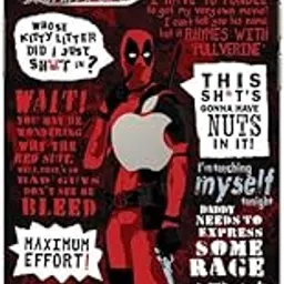 Layers skins Compatible for iPhone 16 pro Max Deadpool Text Mobile Back Skin Rear Screen Guard Protector Film Wrap (Coverage - Back+Camera+Sides)-picture-31