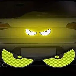 Mr Fix? Monster Eyes Car Reflective Sticker (Glow in Dark) Tape Cute Sticker Window Diggi Doors for Car Bike Decals, Stickers & Vinyl Art 2 Pcs (Green) for 0pa1-image-65