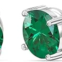 ornate jewels 925 Silver 2 Carat American Diamond Solitaire Stud Earrings for Women and Girls | With Certificate of Authenticity and 925 Stamp | Life-time Warranty* image 1