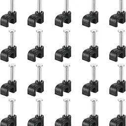 uxcell Cable Clips with Steel Nail, 200Pcs 4mm/0.16" Plastic Cable Wire Clips, Ethernet Cable Clips Nail in Cable Clips for Home Wires Cables Cords Management, Black-picture-33