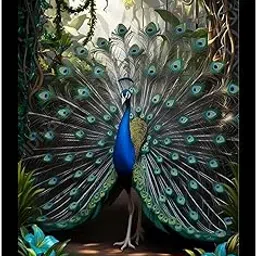 DivaFrames Dancing Peacock Wall Décor – Vastu-Positive Painting, 10x14 Inch Black Wooden Frame for Living Room & Home Decoration-picture-31