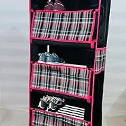 Dervino Shoe Rack Stand White Cover + Wheel with Flap Cover Open by Rack Wise (6 Shelf)-picture-32