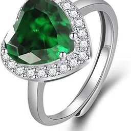 myki Angel-winged smoothness Heart Solitaire Adjustable Ring For Women & Girls-picture-54