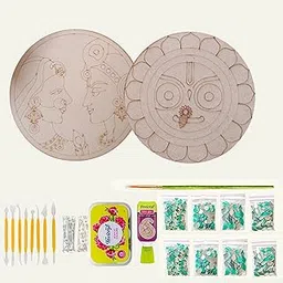 Decordial lippan Art Materials DIY kit with Four Designs Premarked MDF Board (2 pcs premarked Art Board, Ideal for Festive Gifting, Artists, Students-picture-36