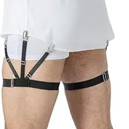 aenon fashion is my passion Shirt Stays for Men Belt Upgrade Adjustable Elastic Garter Military Shirts Holder with Non-slip Locking Clamps, Men Shirt Suspenders, Shirt Tucker Belt (Free Size, Black, 1 Pair)-picture-21