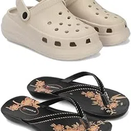 Premium Comfortable Regular Wear Clogs for Women with Stylish Flats Fashion Slippers for Women's & Girls Combo-OO1-O20-6 Black-4670-picture-22