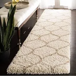 ITALFLOOR Modern Shaggy Carpet & Fluffy Soft Rug (2 Inches Thickness) for Living Room Bedroom Kids Room - Plush Thick Area Rug | Cozy Carpet - Modern Decorative Floor Mat(1.5x4 Feet Ivory Mandir-picture-10