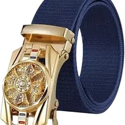 niddleman Men’s Gold Stretchable Belt | No Hole Nylon Strap with Stylish Automatic Buckle | Adjustable Size 26-40 Inches-picture-46