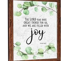 Chaka Chaundh - Jesus Quotes Wall Frames - Christmas Quotes Wall Frames - Christian Wall frames - Bible Verses Wall Decor - (14 X 11 Inches) (The LORD has - Botanical White) ,Acrylic-image-41