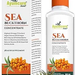 Ayumcure Sea Buckthorn Concentrate Pulp 300ml | High in Omega 3, 6, 7 & 9 | Rich in Vitamins, Minerals & Antioxidants|Sugar-Free Herbal Supplement for Skin, Heart, Brain & Gut Health | For Men & Women-image-13