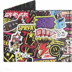 supervek Sticker Paper Slim Wallet - Hypebeast Anime Streetwear Stitched Bifold Mens Wallet - Men's Credit Card Holder Purse Wallets, Gifts for Him Boys Gents - RFID Blocking-picture-25