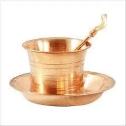 Yoshiva Copper Panchapatra and Panchapali Set with Plate for Pooja and Mandir-picture-19