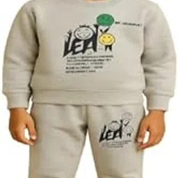 salty pumpkin Kids Graphic Print Round-Neck Sweatshirt with Trouser | Stylish Comfortable Cotton Set for Boys & Girls | Perfect Casual Wear, School Outings, Playtime and Daily Comfort-picture-44