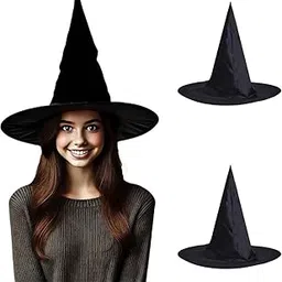 FancyDressWale Black Witch Hat, Conical Shape, Suitable for Halloween Costume one size fits all-picture-27