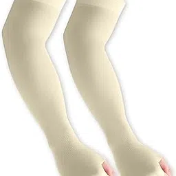 Unisex Full Arm Fingerless UV Protection Sleeves, Sun and Dust Protection, Large-image-89