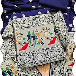 Women's Banarasi Silk Paithni Style Unstitched Dress Material-image-15