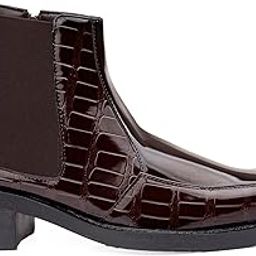 bxxy Men's 2 Inch Block Heel Height Increasing Faux Leather Material, Casual Formal Slip-On Chelsea Boot-picture-17