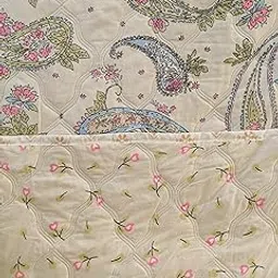 CHANGERS Double Bed Cotton Dohar Blankets for Monsoon | 225x 240CM, 150GSM Ac Dohar Blankets for Winter| Floral Pattern Quilt Duvet/Dohar/Comforter/Quilt | All-Season Blanket-picture-23