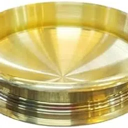 Kerala Crafts Pure Brass Cooking 10 Inch (25.4 CM) Urli kadai Bowl Pot |Healthy Utensil Traditional India Daily Cookware House Kitchen Wedding Baby Eco Friendly Pooja Temple Puja Diwali Home Decor-image-0