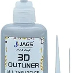 53 Arts 3D Outliner Glitter Kit, 25ml Multi-Surface-Stone, Diya, Metal, Canvas, Earthen Pot & Metals for Artist, Kids, Crafting (Silver, 1 Pc)-picture-30