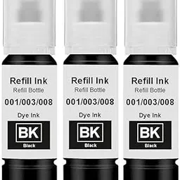 GEDI 003 Black Refill Ink – Compatible for L3110, L3150, L3250, L3252, L3115, L3116, L3101, L3210, L3215, L3216, L3151, L3152, L3156, L5190 Printers (Pack of 3)-picture-23