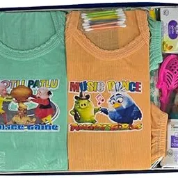 Ambika Stores Readymade 6pcs Newborn Baby Gift Set Has All Newborn Baby Essential | Bath & Skin Care, Best Gift Set for Unisex Baby (0-6 Month, Blue & Orange)-picture-24