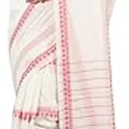 ec esha's collection Women's Cotton Blend Chain Handloom Saree With Unstitched Running Blouse Piece-picture-16