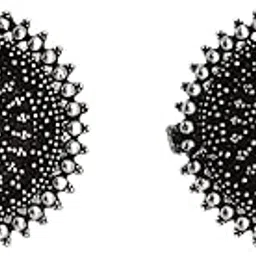 teejh Darshita Silver Oxidised Toe Rings-picture-23