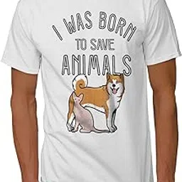 apsra retail Save Animals Vet Mens T-Shirt, Dog Cat Graphic Printed Tee 8848 White image 1