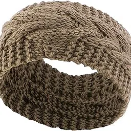 merishopp Elastic Knitting Headband Headwear Thick Hair Bands for Girls Women Workout Brown-picture-31