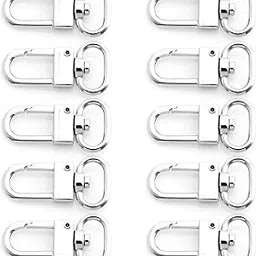 CRAFTMEmore Snap Hook Tiny Push Gate Swivel Lobster Clasps for Bags Belts Landyards Clips 10 Pack X5Y1 (Silver)-picture-25