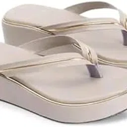 Womens Wedge Flip-Flop Sandals | Stylish Platform Slip-On Slippers with Comfortable Cushioned Sole | Casual Wear Lightweight Elevated Heel Chappals for Ladies & Girls-image-24