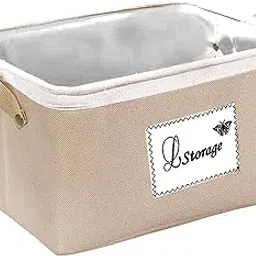 HomeStorie Eco-Friendly Foldable Storage Basket Bins Organizer, Large (Beige) (AR6233-L)-picture-16