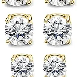 jstyle 4-7MM Magnetic Earrings for Men Women Shiny Round Cubic Zirconia Stud Earrings for Non-Pierced Ears Hypoallergenic Stainless Steel Fake Earrings Not Easy to Fall off-picture-24