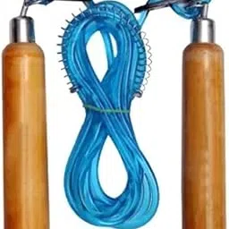 Wooden Handle Jump Rope, Blue PVC Cord, 3 Meters Length, Adjustable Ball Bearing System-picture-13