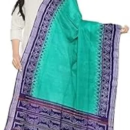 Odisha Sambalpuri Handloom Cotton Dupatta with weaving and Ikat woven border from the Weavers of Odisha Temple Border & Stole For Girls & Women-image-28