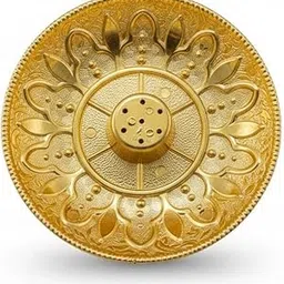 Divshana Brass Incense Sticks Holder | Agarbatti Stand with Ash Catcher | 4 Inch Round Design | Golden Finish Pack of 2-picture-15